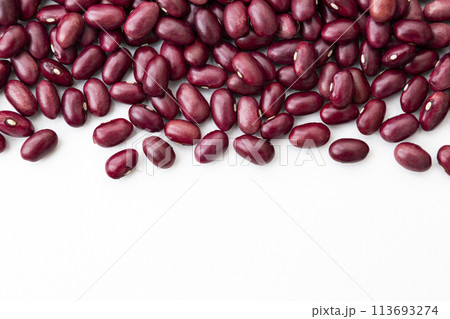 白背景に大正金時豆 113693274