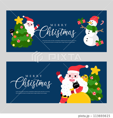 Merry Christmas banner set 113693615