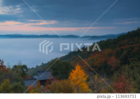 亀岡市稗田野町の山中にある寺院「獨鈷抛山 千手寺（とこなげさん　せんじゅじ）」の紅葉を撮影 113693731