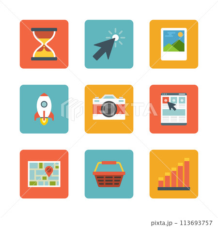 Flat design icons vector symbols for website 113693757