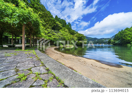 夏の恩賜箱根公園 芦ノ湖の入り江の風景【神奈川県・箱根町】 夏の恩賜箱根公園 芦ノ湖の入り江の風景【神奈川県・箱根町】 113694015