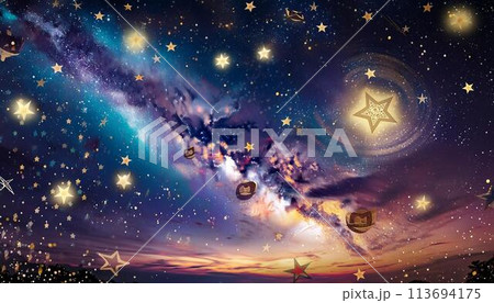 ゆるっと可愛いキラキラ星空 113694175