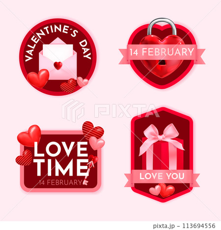 Valentines day labels set 113694556