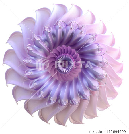 A detailed 3D seashell with a mesmerizing spiral 113694609