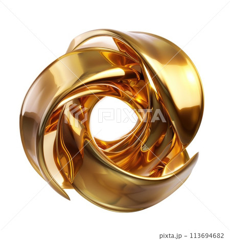A luxurious golden Mobius strip, an infinite loop 113694682