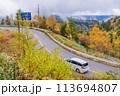 （群馬県）紅葉が美しい志賀草津道路（さわやか街道）　つづら折りの万座三差路付近 113694807