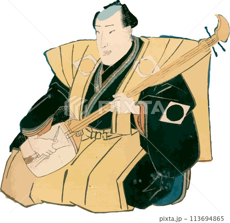 三味線を弾く男性 三味線を弾く男性 113694865