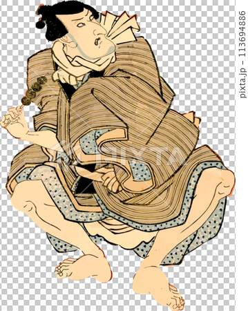 A man secretly eating skewered dumplings A man secretly eating skewered dumplings 113694886