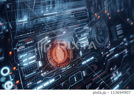 Cyber intelligent security system employing latest biometric scanning technologies to identify fingerprints during access AI Generative Cyber intelligent security system employing latest biometric scanning technologies to identify fingerprints during access AI Generative 113694907
