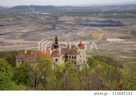 Old castle near coal mine - Jezeri, Czech republic Old castle near coal mine - Jezeri, Czech republic 113695181