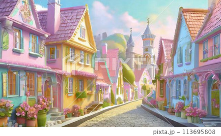 パステルカラーな町 パステルカラーな町 113695808