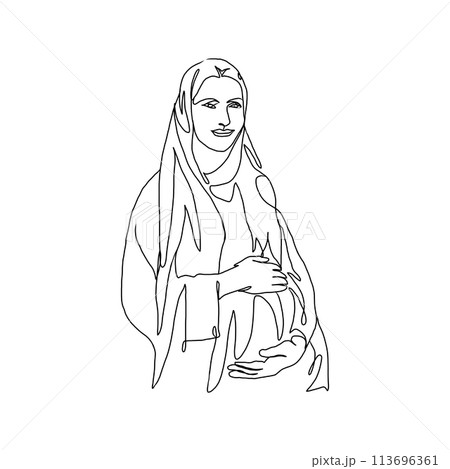 Continuous Line Art of Motherhood, Love pregnant, Happy Mother day card, one line drawing, parent and child silhouette hand drawn. Vector illustration Continuous Line Art of Motherhood, Love pregnant, Happy Mother day card, one line drawing, parent and child silhouette hand drawn. Vector illustration 113696361