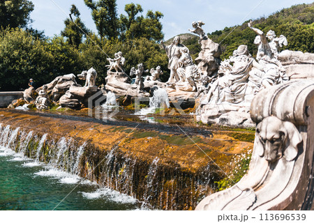 Sculptural fountain in the royal park of the palace of Caserta 113696539
