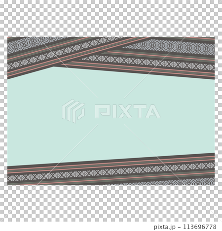 Japanese pattern frame A in the style of Hakata-ori kenjo pattern Japanese pattern frame A in the style of Hakata-ori kenjo pattern 113696778