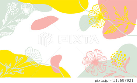モダンな植物模様のデザイン背景テクスチャ 113697921