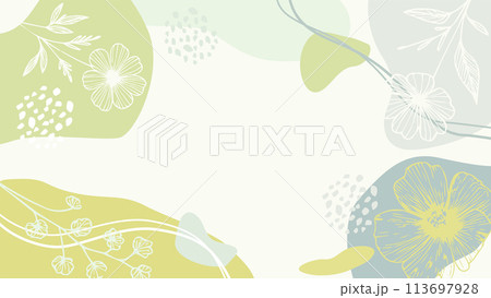 モダンな植物模様のデザイン背景テクスチャ 113697928