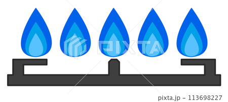 高火力で高温の炎のイラスト 113698227