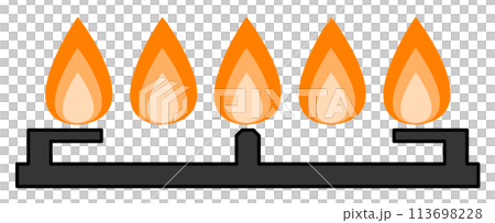高火力で高温の炎のイラスト 高火力で高温の炎のイラスト 113698228