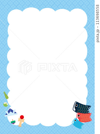 2024端午の節句フレーム文字なし2ベク 2024端午の節句フレーム文字なし2ベク 113698558