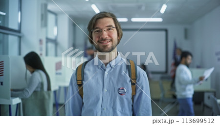 Caucasian man, United States of America elections voter Caucasian man, United States of America elections voter 113699512
