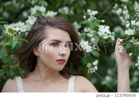 Glorious fashion model outdoors portrait. Healthy beauty woman Glorious fashion model outdoors portrait. Healthy beauty woman 113700939