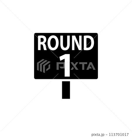 Boxing Ring Board Flat Vector Icon 113701017