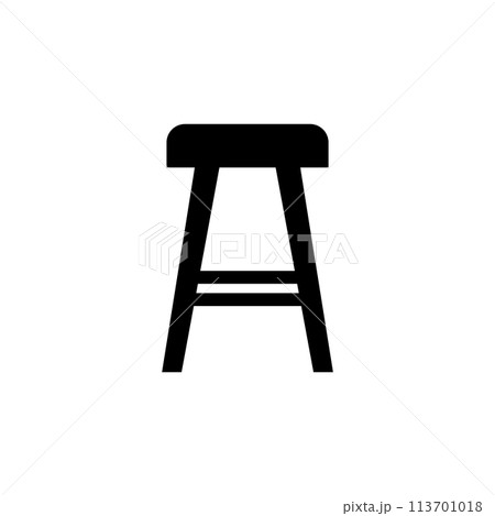 Stool Flat Vector Icon 113701018