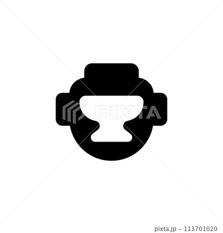 Boxing Headgear. Taekwondo Helmet Flat Vector Icon 113701020