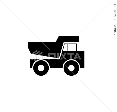 Dump Truck Flat Vector Icon Dump Truck Flat Vector Icon 113701021