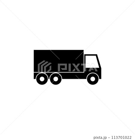 Garbage Truck Flat Vector Icon 113701022