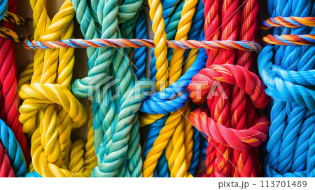 Bound in Unity: Colorful Ropes from Above....のイラスト素材 [113701489] - PIXTA