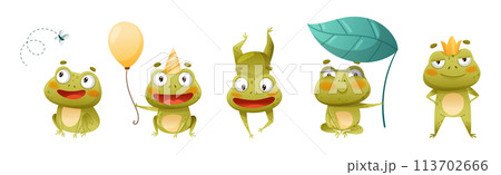 Funny Green Frog Character Engaged in Different Activity Vector Set Funny Green Frog Character Engaged in Different Activity Vector Set 113702666
