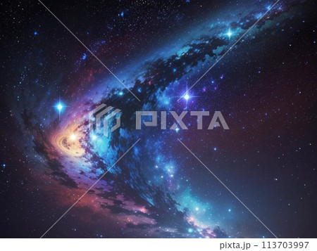 幻想的な光輝く星雲 113703997