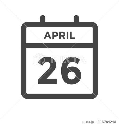 April 26 Calendar Day or Calender Date for Deadline or Appointment 113704248