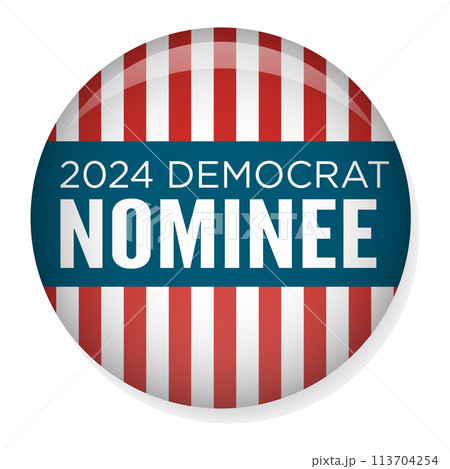 2024 Vote Democrat Design with Patriotic Nominee Red white and Blue Stars and Stripes 113704254