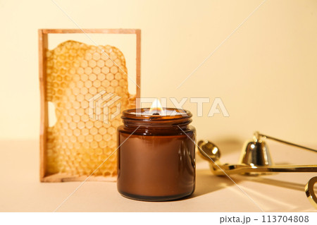Candle Honey, Honey comb in spa. Stainless Steel Accessory 113704808
