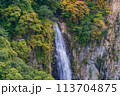 （長野県）紅葉が始まった志賀高原の澗満滝（かんまん滝） 113704875