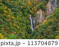 （長野県）紅葉が始まった志賀高原の澗満滝（かんまん滝） 113704879