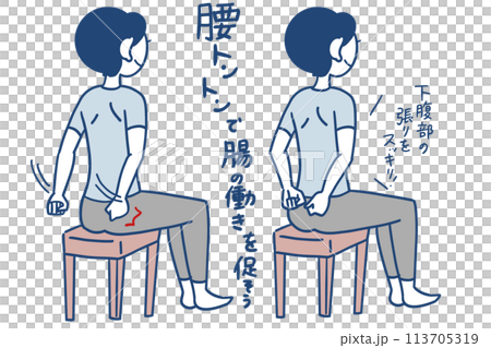 トントンマッサージで下腹の張りを解消 トントンマッサージで下腹の張りを解消 113705319