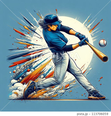野球の迫力的な画像と空想の世界 野球の迫力的な画像と空想の世界 113706059