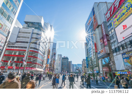 「東京都」秋葉原の電気街・歩行者天国 「東京都」秋葉原の電気街・歩行者天国 113706112