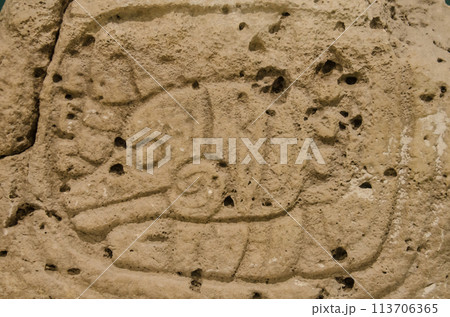 Ancient maya sculpture of Quintana Roo State 113706365