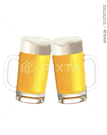 ビアジョッキ（乾杯） 113707322