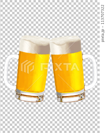 ビアジョッキ（乾杯） 113707322