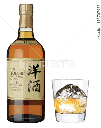 ウイスキーボトル（グラス付き） 113707455