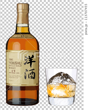 ウイスキーボトル（グラス付き） 113707455