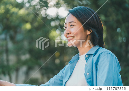 a forty-something woman a forty-something woman 113707826
