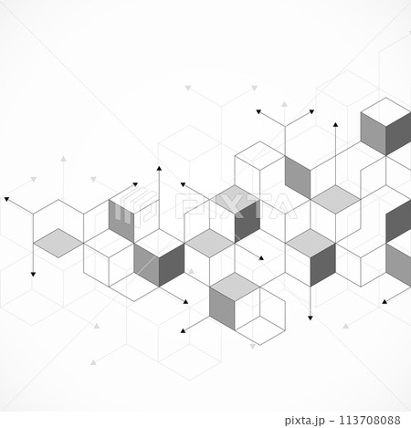Abstract geometric background with isometric blocks, polygon shape pattern Abstract geometric background with isometric blocks, polygon shape pattern 113708088
