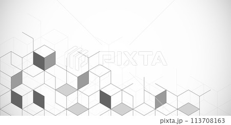 Abstract geometric background with isometric blocks, polygon shape pattern Abstract geometric background with isometric blocks, polygon shape pattern 113708163