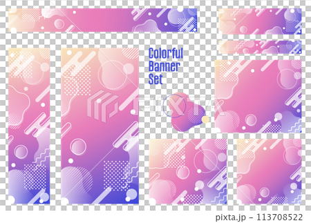Banner set_Memphis pattern 113708522
